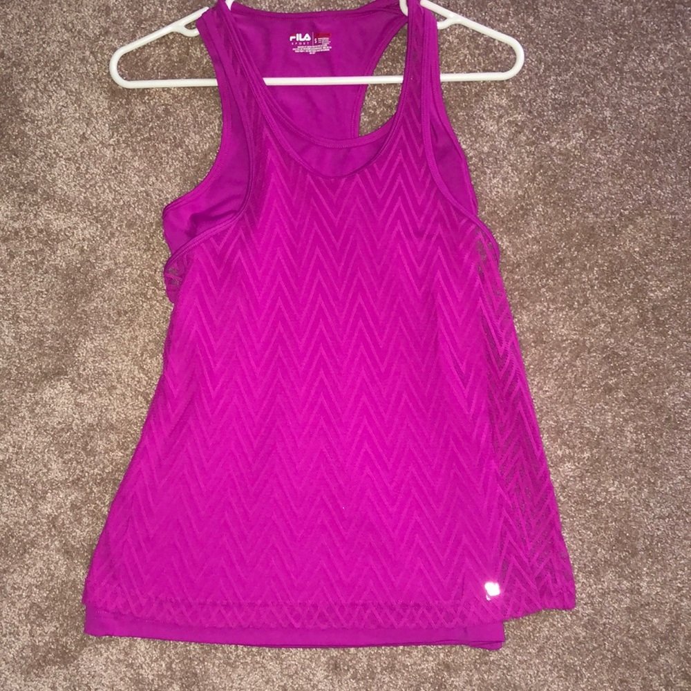 Fila magenta pink small sports top tank